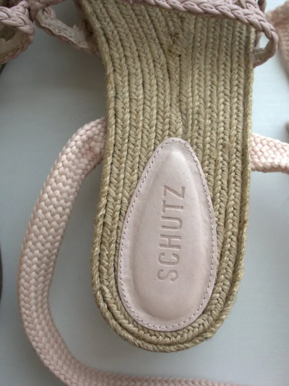 SCHUTZ Pink Braided Lace-Up Espadrille Flatform Sandals Size 8B